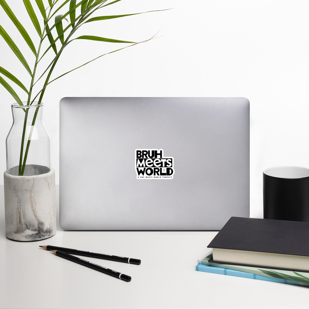 Bruh Meets World Logo Stickers