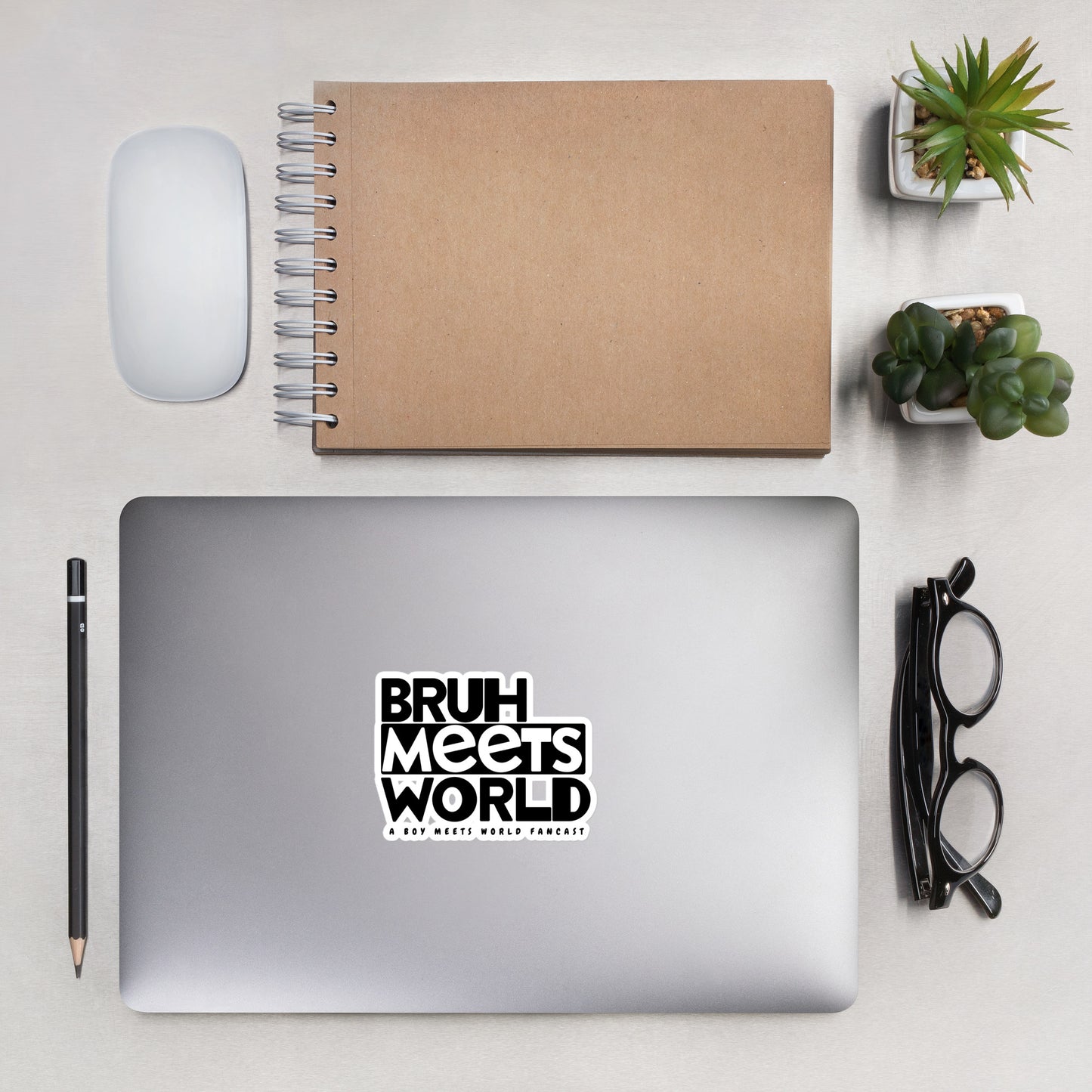 Bruh Meets World Logo Stickers