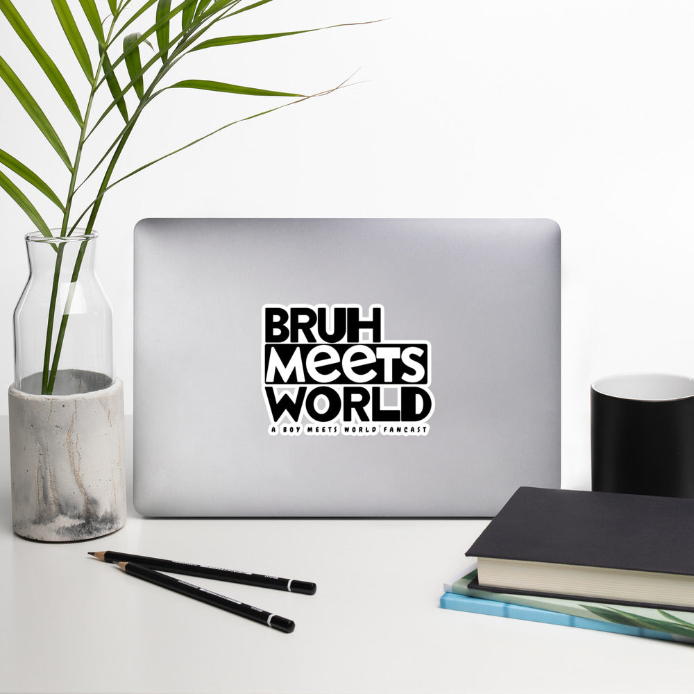 Bruh Meets World Logo Stickers