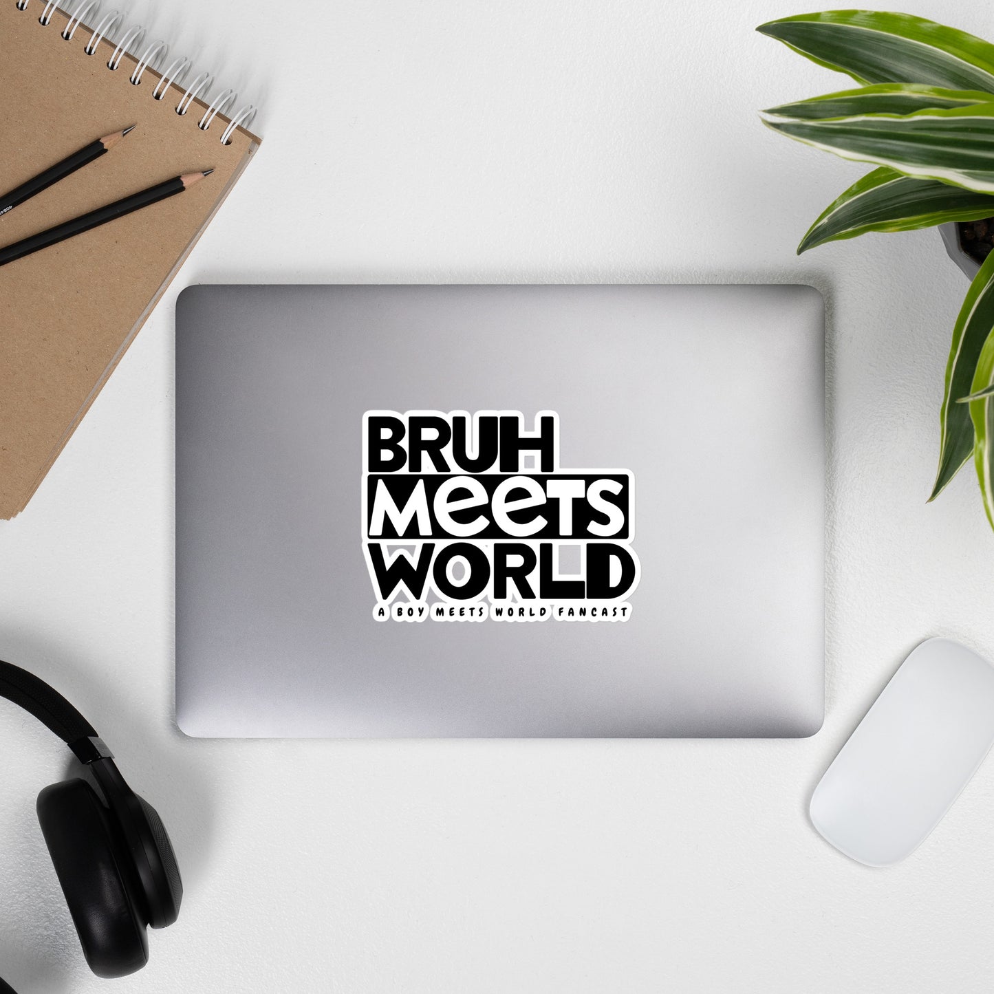 Bruh Meets World Logo Stickers