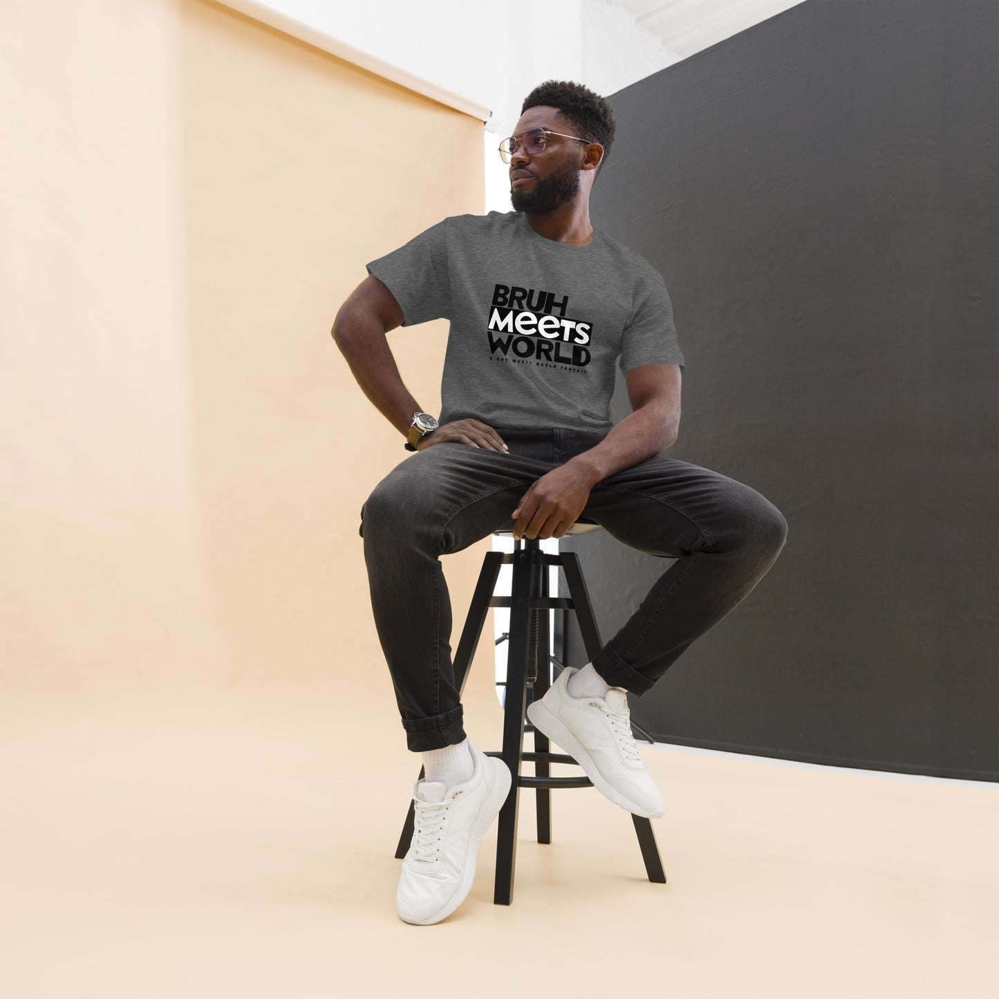 Bruh Meets World Logo Men's classic tee