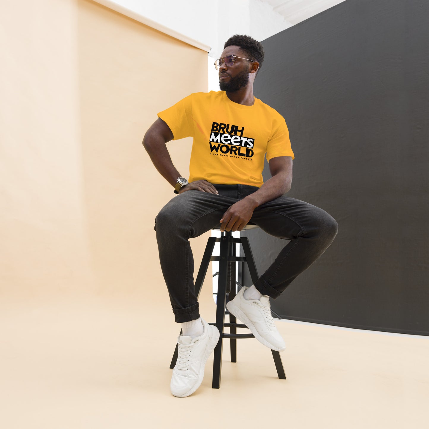 Bruh Meets World Logo Men's classic tee