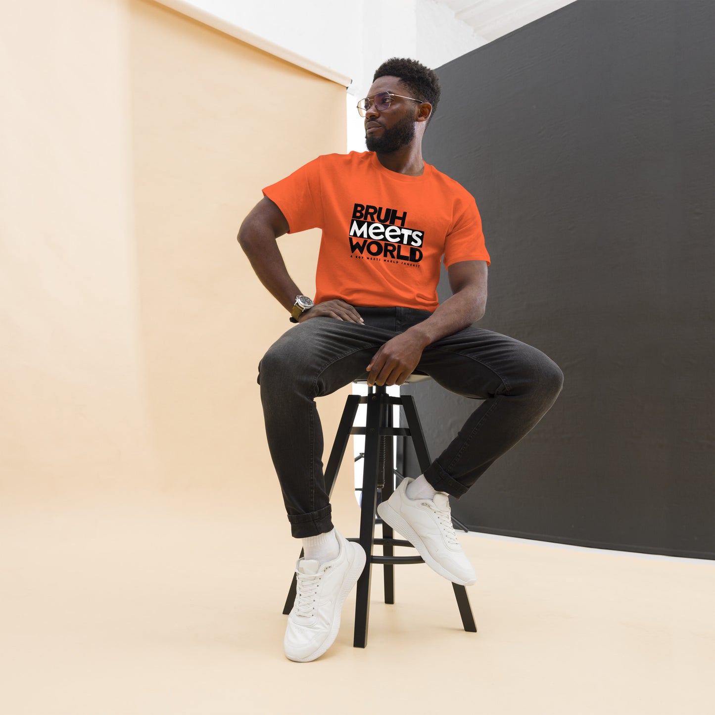Bruh Meets World Logo Men's classic tee