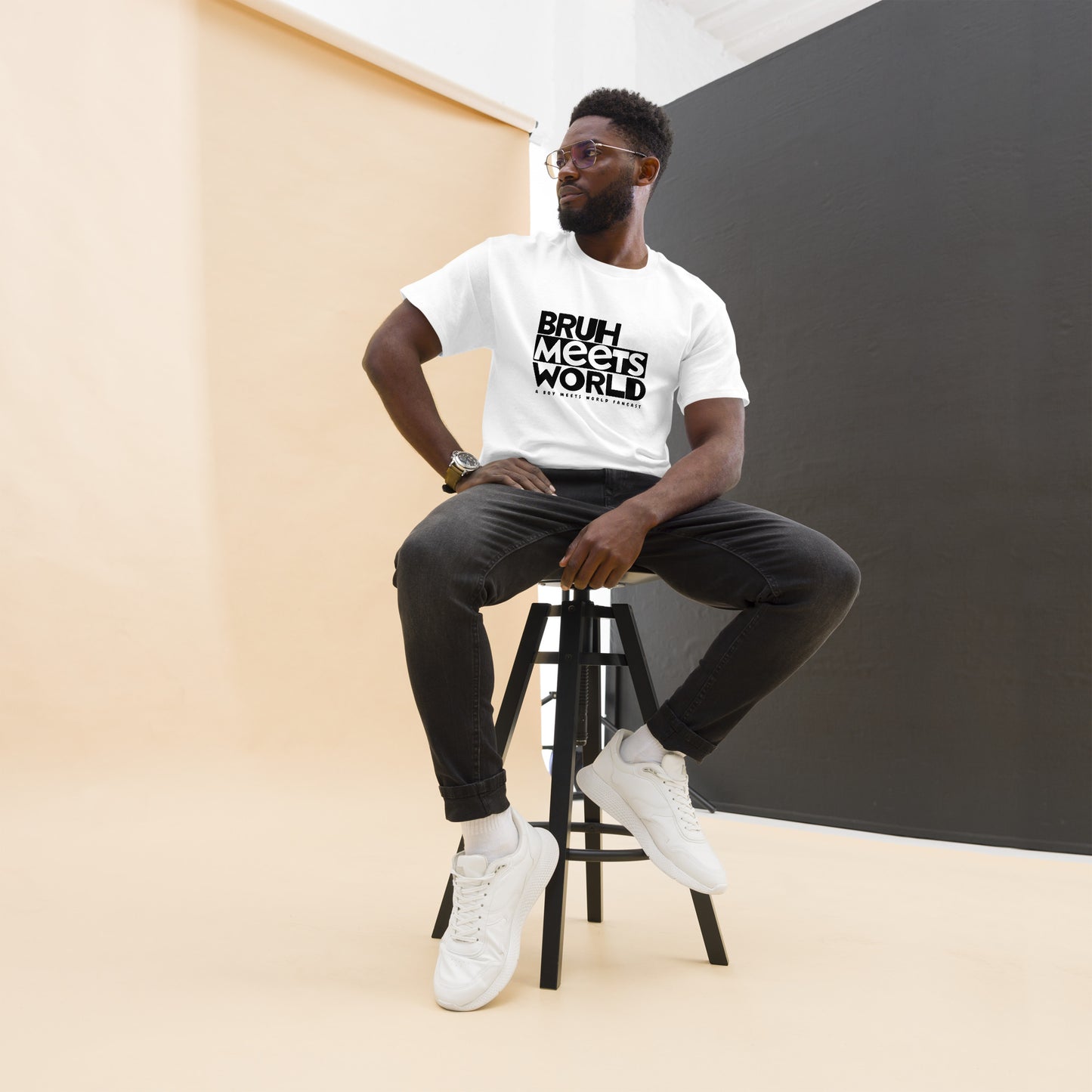 Bruh Meets World Logo Men's classic tee