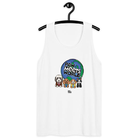Paw Meets World Men’s Premium Tank Top