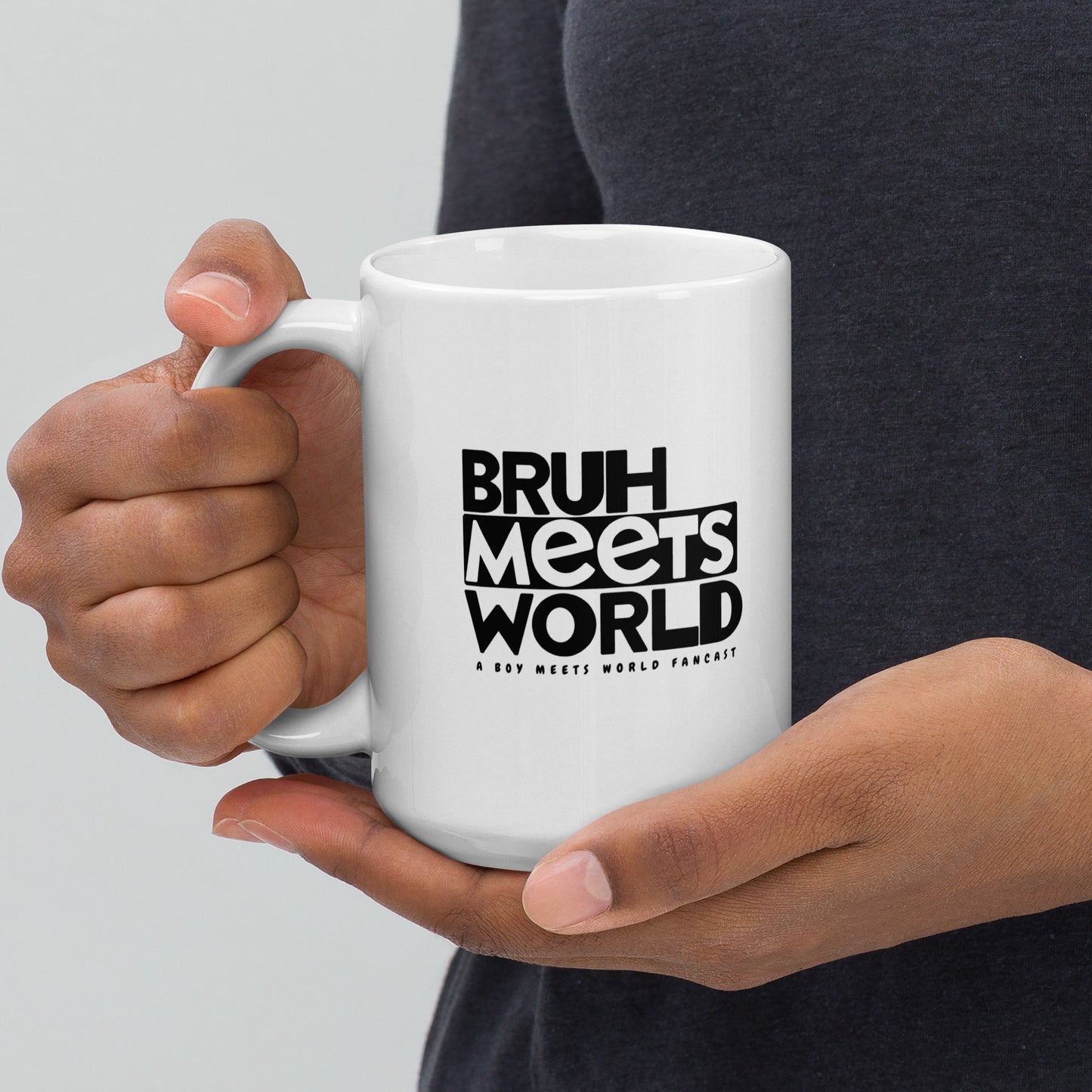 Paw Meets World - White glossy mug