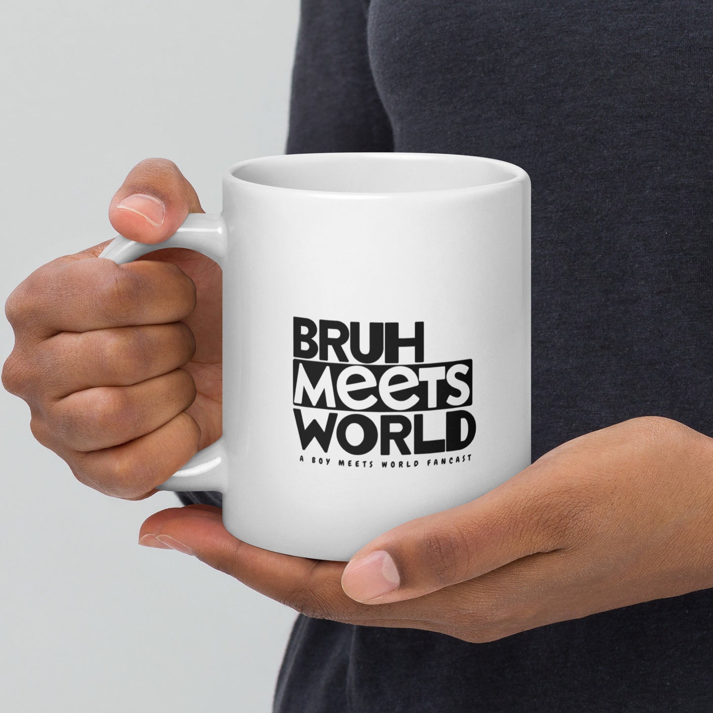 Paw Meets World - White glossy mug