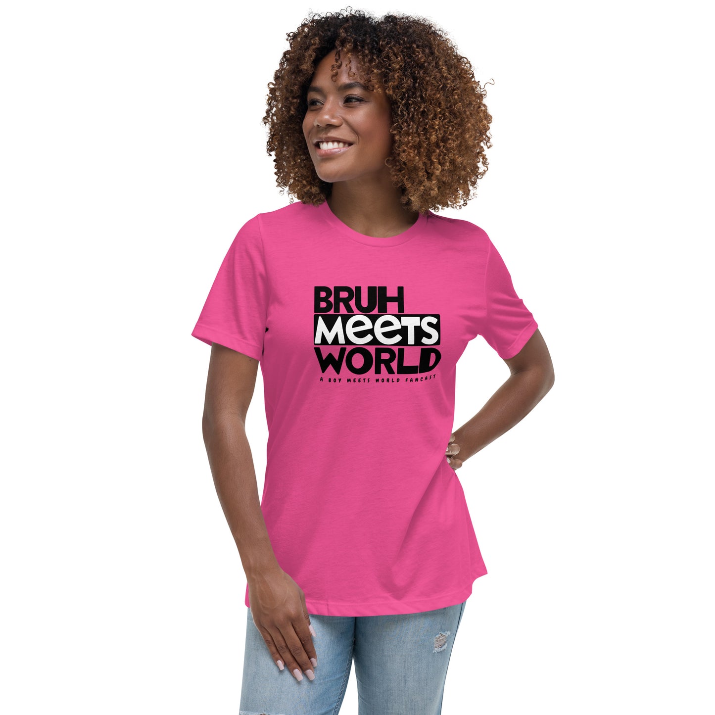 Bruh Meets World Logo Women's Relaxed T-Shirt