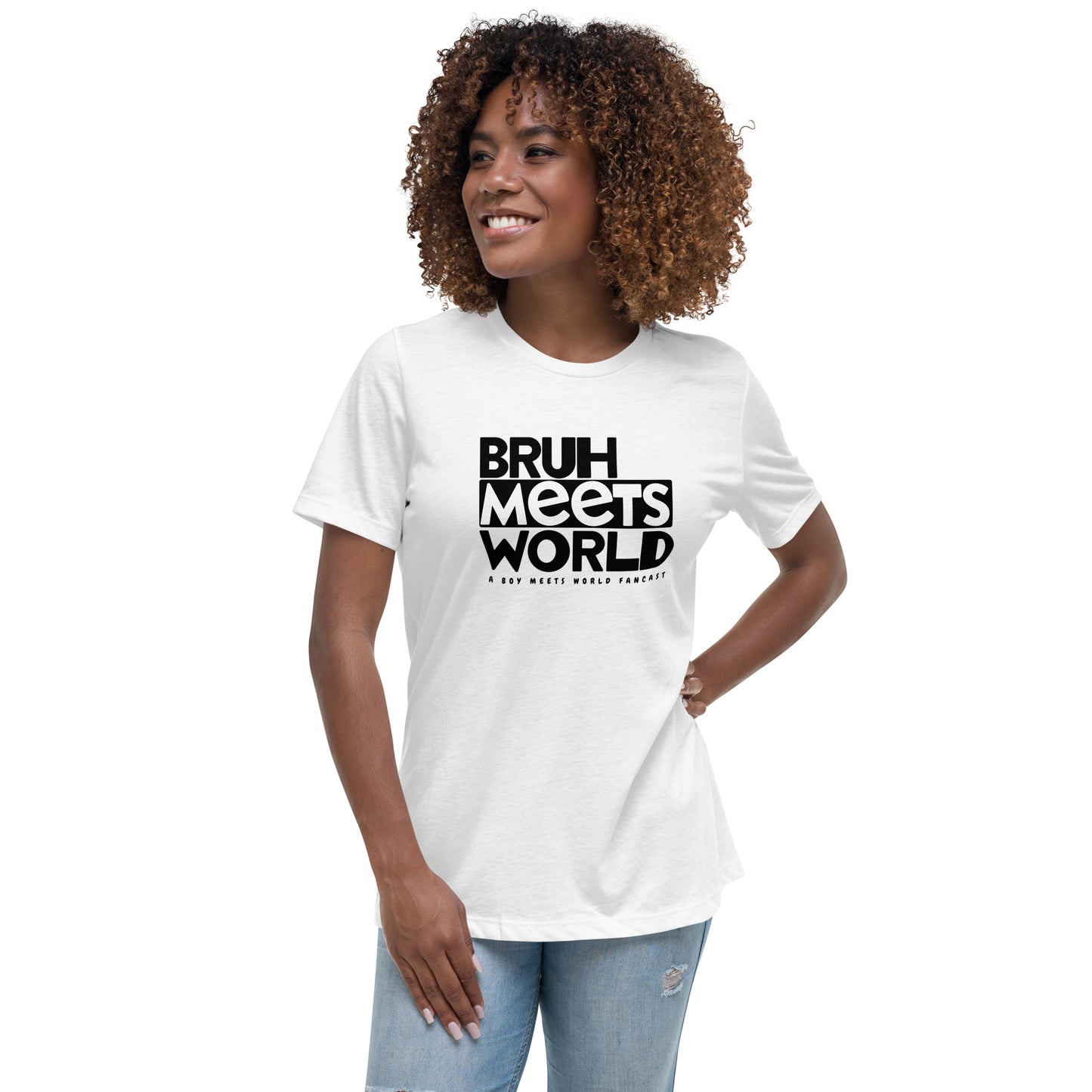Bruh Meets World Logo Women's Relaxed T-Shirt