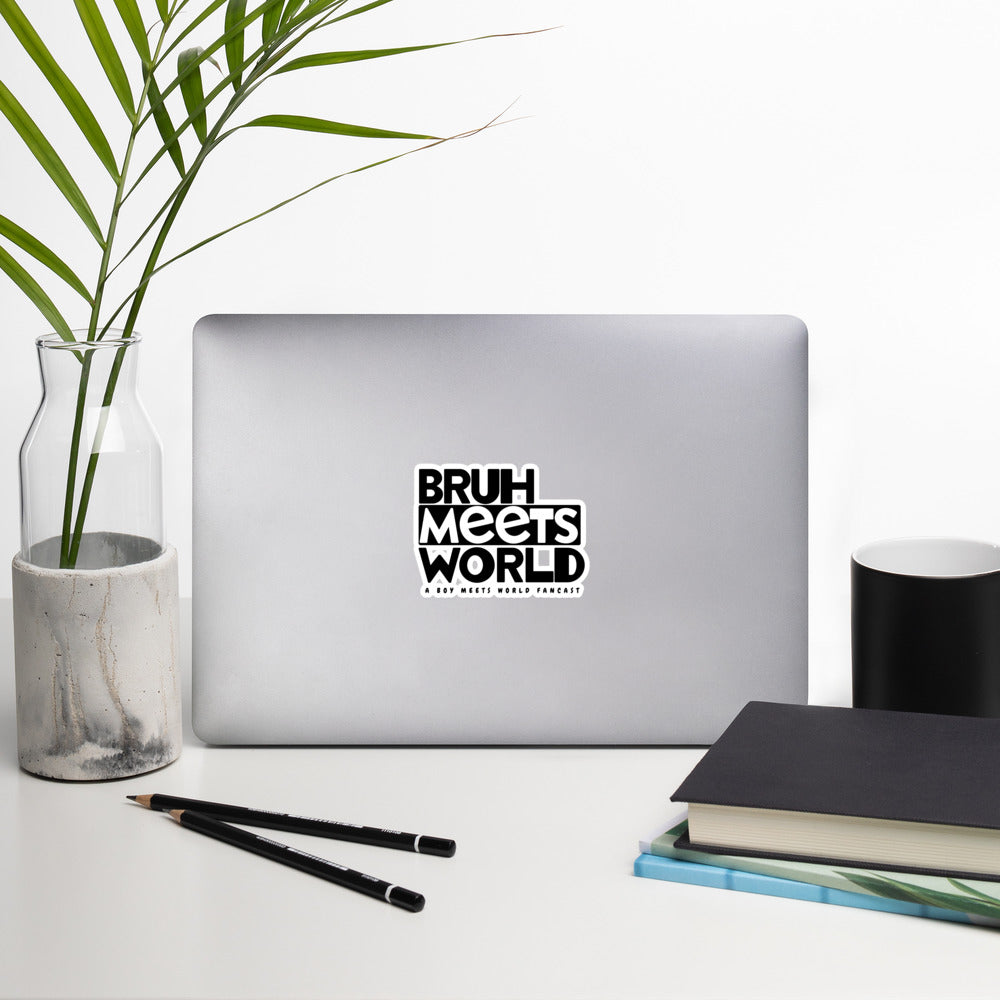 Bruh Meets World Logo Stickers