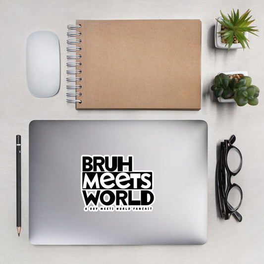 Bruh Meets World Logo Stickers