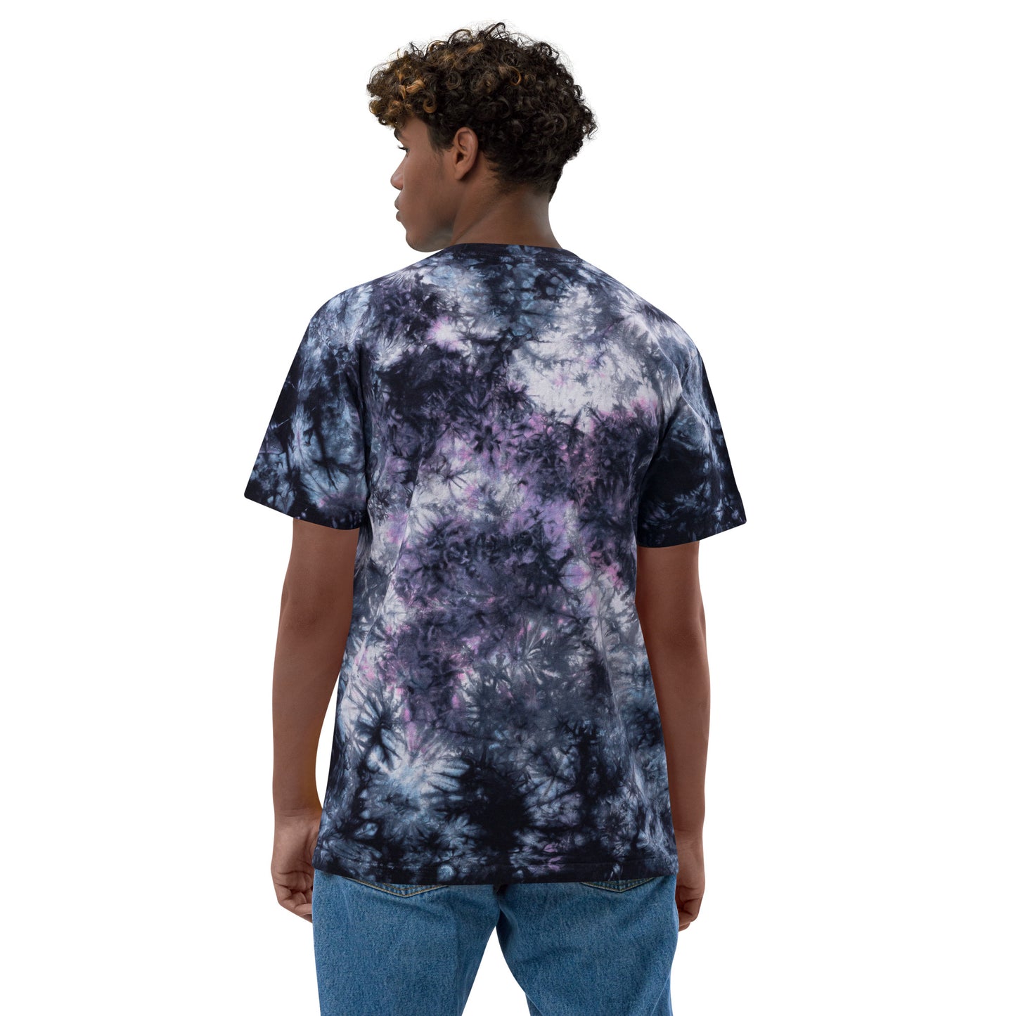 Bruh Meets World Embroidered Logo Oversized tie-dye t-shirt