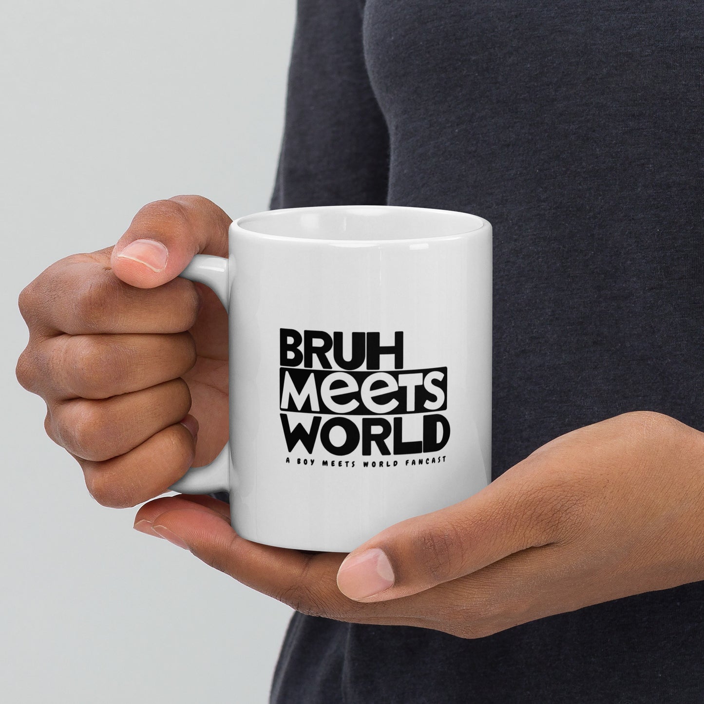 Paw Meets World - White glossy mug