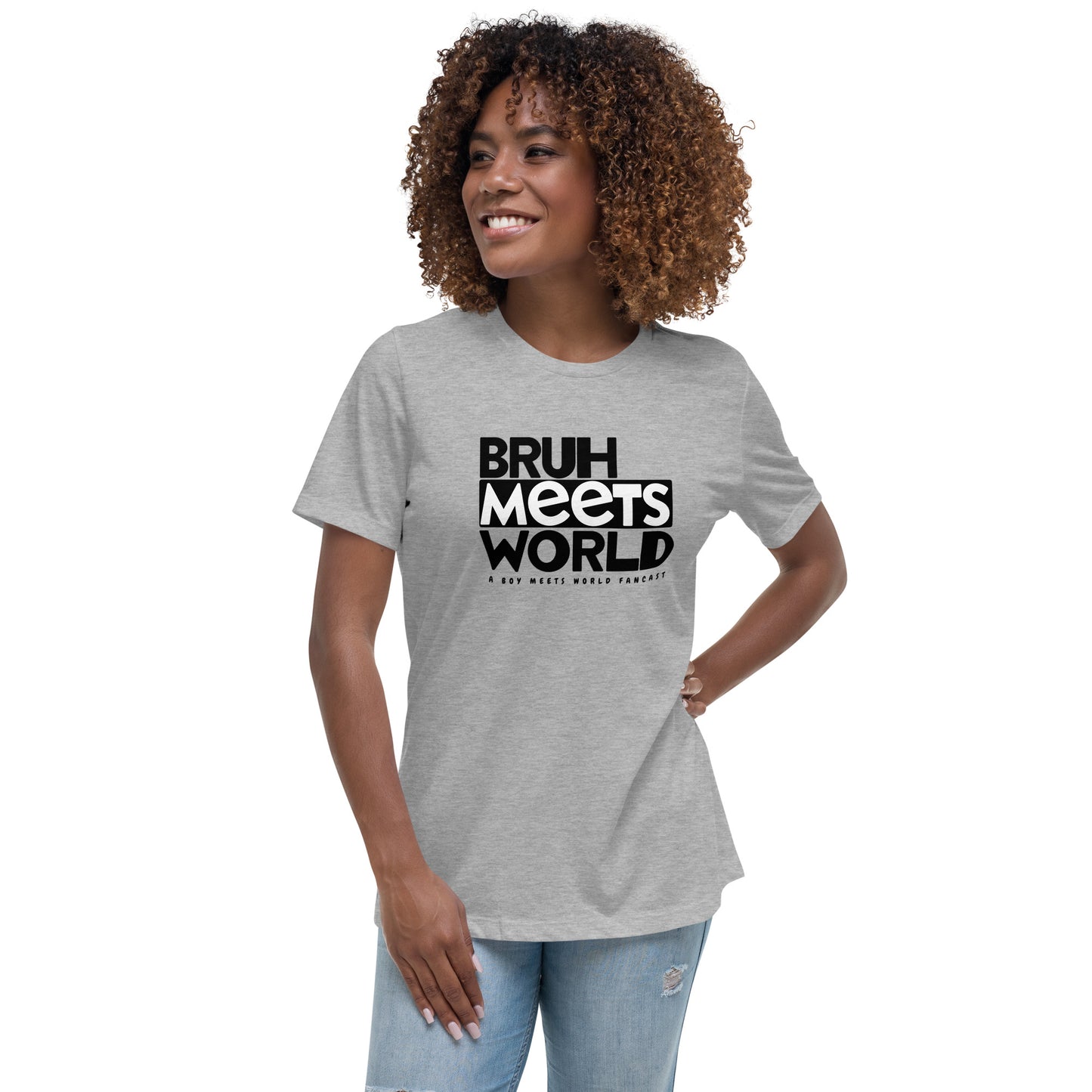 Bruh Meets World Logo Women's Relaxed T-Shirt